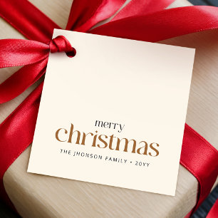 Simple Classic Retro Holiday Christmas Favor Tags