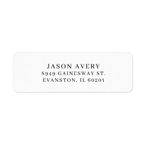 Simple Classic Return Address Text Based Printed Label