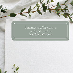 Simple Classic Sage Green Wedding Return Address Label
