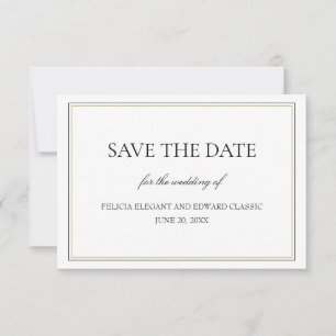 Simple Classic Save the Date Announcement Card