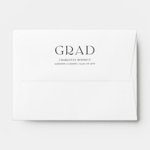 Simple Classic Script Grad Graduate Graduation Envelope
