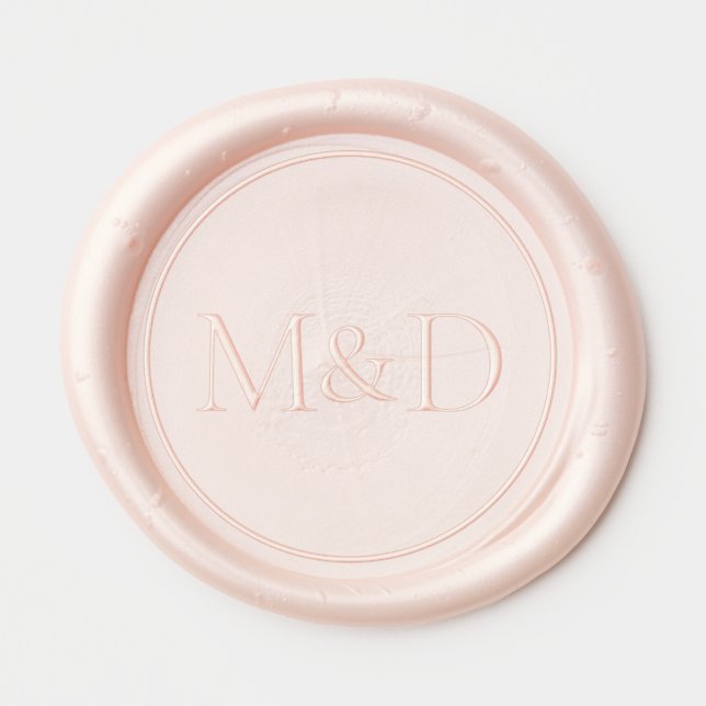 Simple Classic Script Monogram Initials Wedding Wax Seal Sticker (Front)