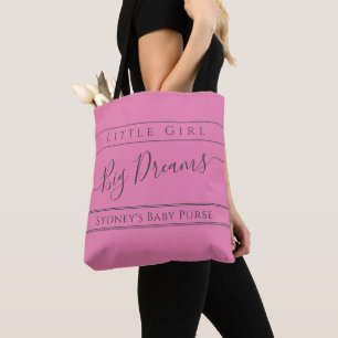 Simple Classic Script Personalized Pink Baby Bag