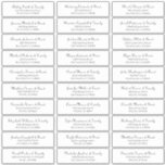 Simple Classic Script Wedding Guest Names Address Sticker<br><div class="desc">Composed of simple serif and classic cursive script typography. These elements are simple,  elegant,  and modern. This has 30 stickers. 
 
 This is designed by White Paper Birch Co. exclusive for Zazzle.
 
 Available here:
 http://www.zazzle.com/store/whitepaperbirch</div>