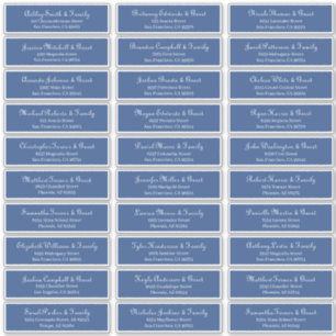 Simple Classic Script Wedding Guest Names Address Sticker