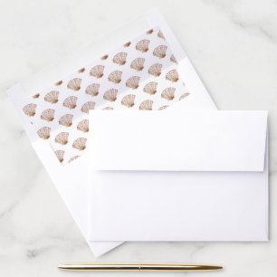 Simple Classic Seashell Beach Wedding Envelope Liner