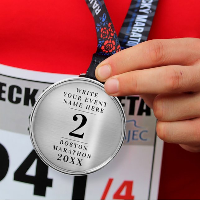 Simple Classic Silver Medal Competition 2nd Prize Metal Ornament (Creator Uploaded)