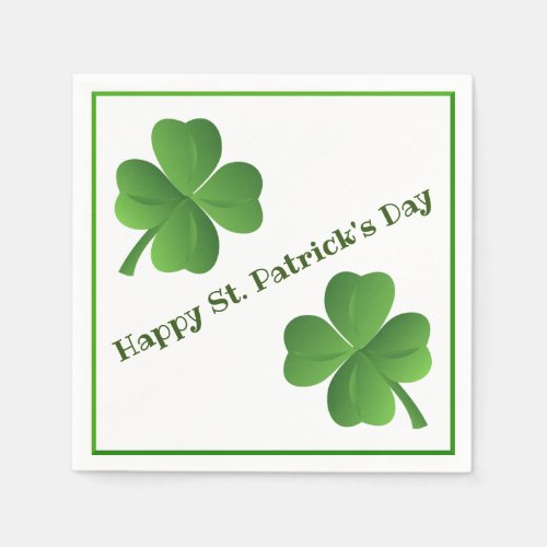 Simple Classic St Patricks Day Shamrocks Party Napkins