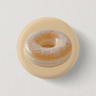 Simple Classic Sugar-Dusted Donut Button