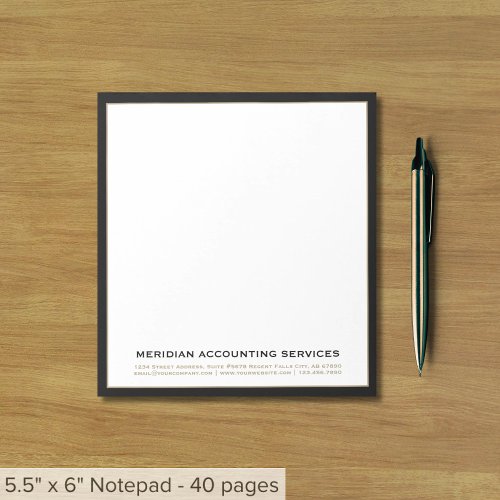 Simple Classic Typographic Company Notepad