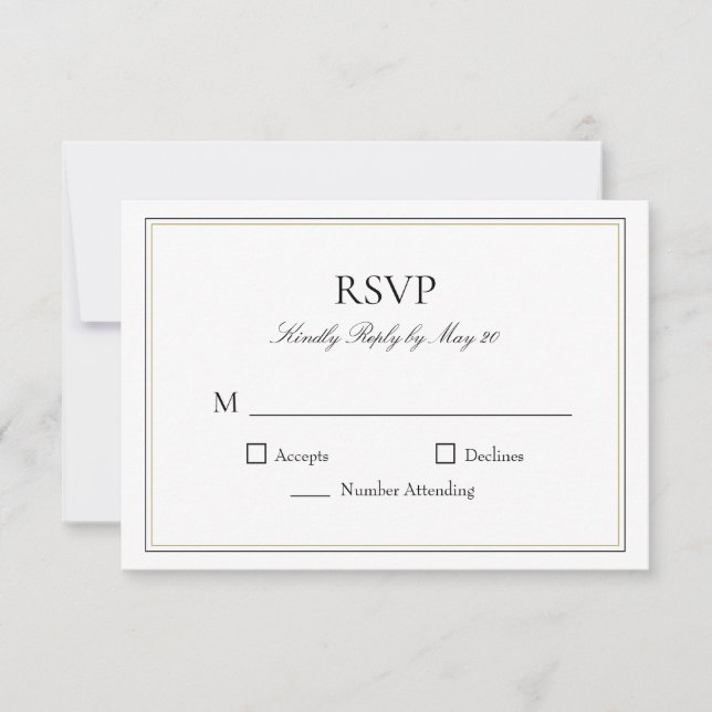 Simple Classic Typographic RSVP Response Card (Front)