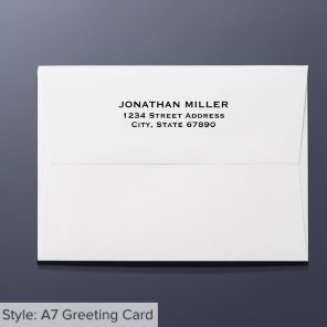 Simple Classic Typography Back Flap Return Address Envelope