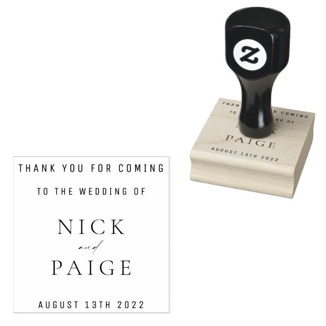 Simple Classic Wedding Favor Rubber Stamp (Stamped)