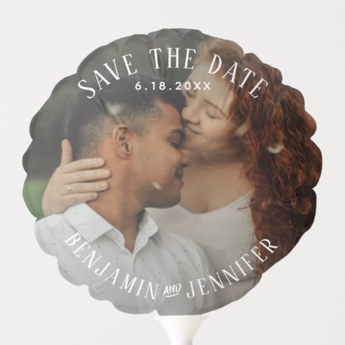Simple Classic Wedding Save the Date Photo 2 Sides Balloon