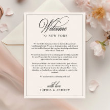 Simple Classic Welcome Letter & Itinerary Card