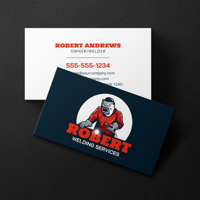 Simple Classic Welder Welding Metal Fabricator Business Card (Creator Uploaded)