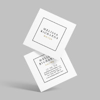 Simple Classic White Square Business Card