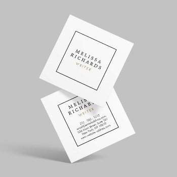 Simple Classic White Square Business Card by 1201am at Zazzle