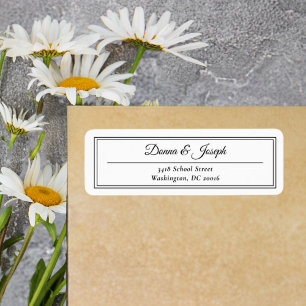 Simple Classic White Wedding Return Address Label