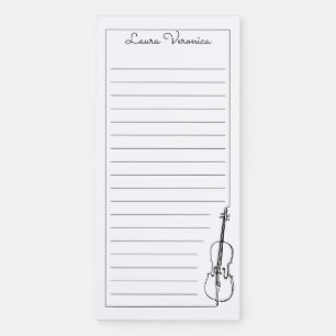 Simple Classic with Lines Violin Music Instrument Magnetic Notepad