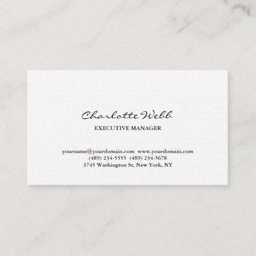 Simple Classical Script Linen Consultant Business Card