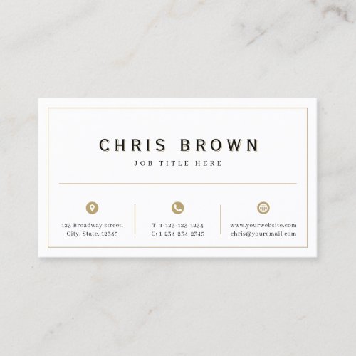 Simple classy black and gold custom professional business card