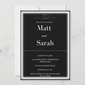 Simple Classy Black and White Wedding Invitation