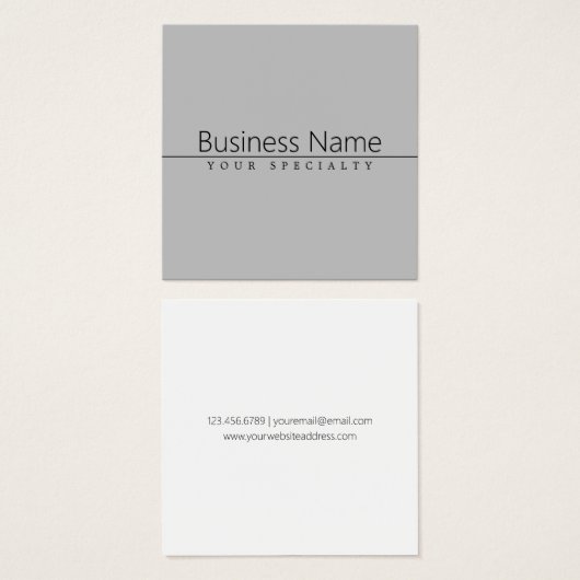 Simple Classy Black Text on Grey (Front & Back)