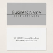 Simple Classy Black Text on Grey (Front & Back)