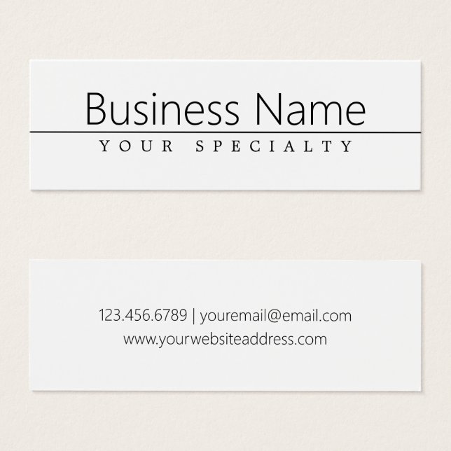 Simple Classy Black Text on White (Front & Back)