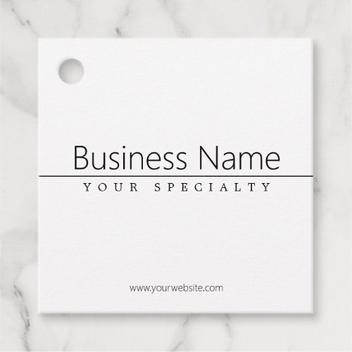 Simple Classy Black Text on White Favor Tags