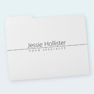 Simple Classy Black Text on White File Folder