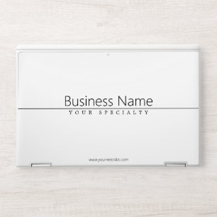 Simple Classy Black Text on White HP Laptop Skin
