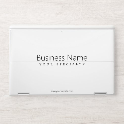 Simple Classy Black Text on White HP Laptop Skin