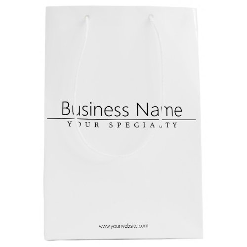Simple Classy Black Text on White Medium Gift Bag