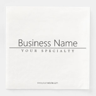 Simple Classy Black Text on White Paper Dinner Napkins