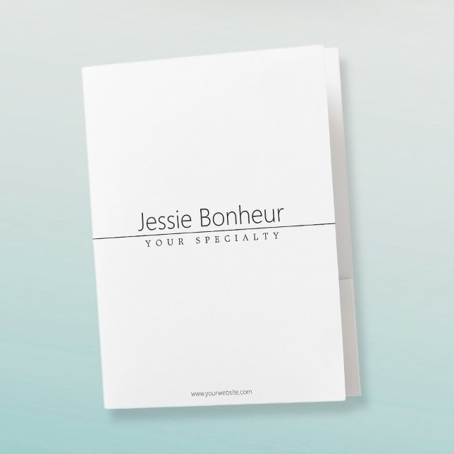 Simple Classy Black Text on White Pocket Folder (Creator Uploaded)