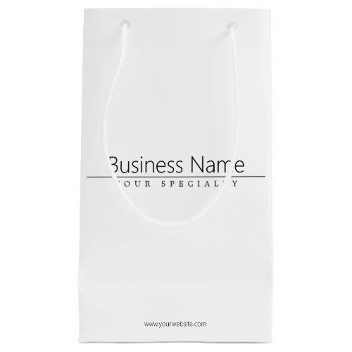 Simple Classy Black Text on White Small Gift Bag