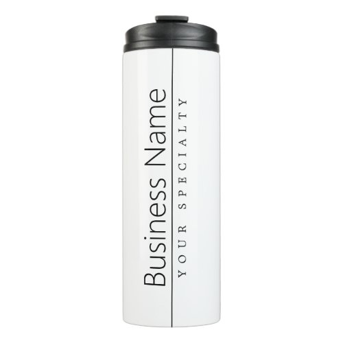 Simple Classy Black Text on White Thermal Tumbler