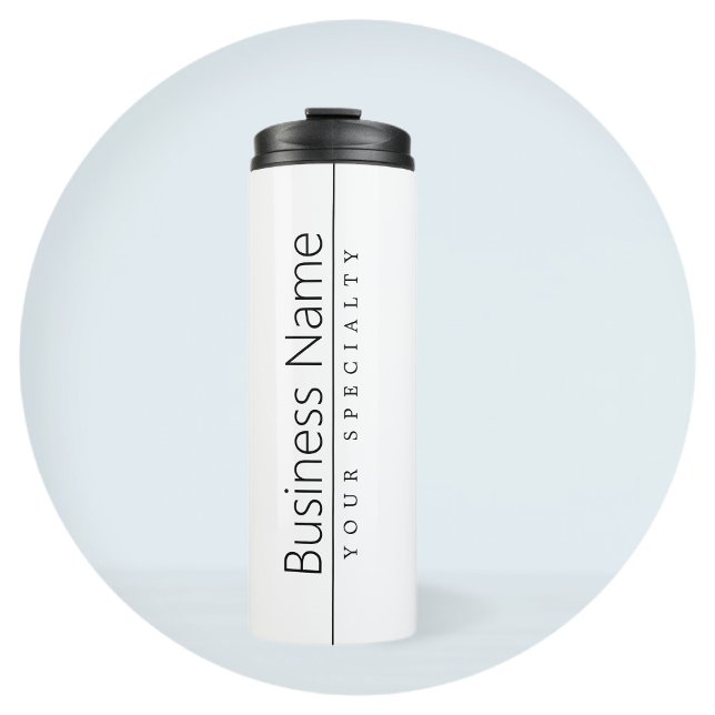 Simple Classy Black Text on White Thermal Tumbler (Creator Uploaded)