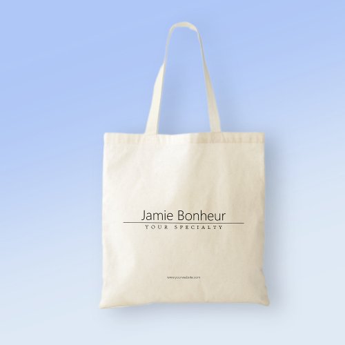 Simple Classy Black Text Tote Bag