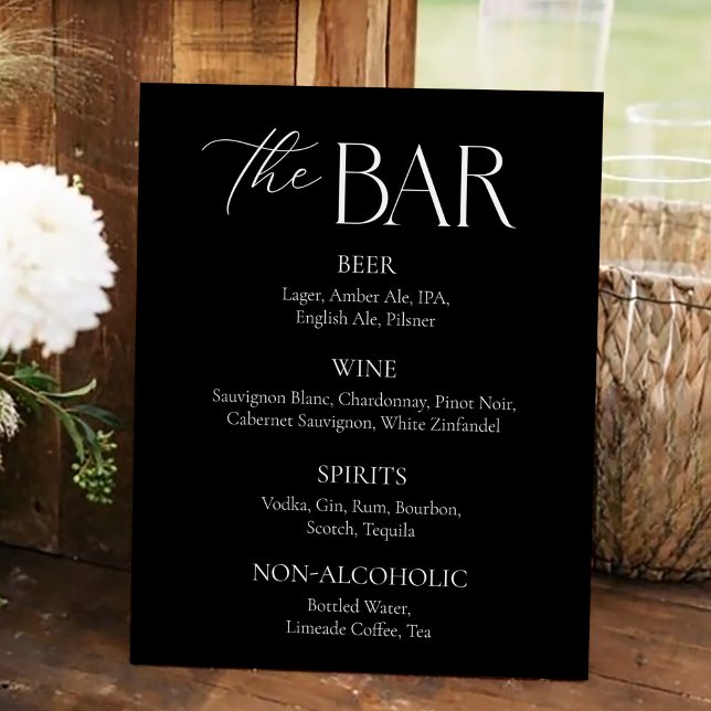Simple Classy Black Wedding Bar  Foam Board (Creator Uploaded)