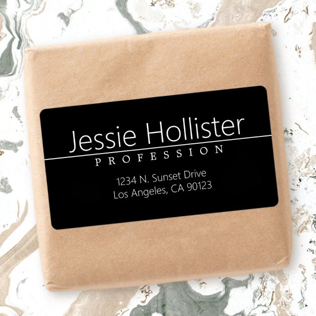 Simple Classy Black White Business Return Address Label (Creator Uploaded)