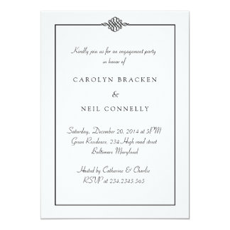 Black And White Engagement Invitations & Announcements | Zazzle