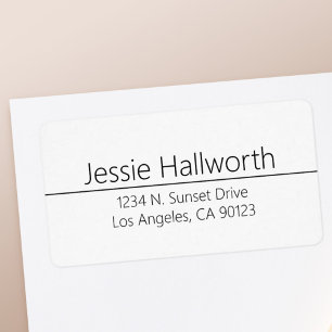 Simple Classy Black White Return Address Label