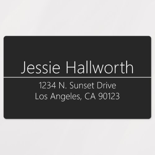 Simple Classy Black White Waterproof Address Labels