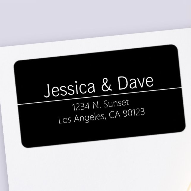 Simple Classy Black White Wedding Return Address Label (Creator Uploaded)