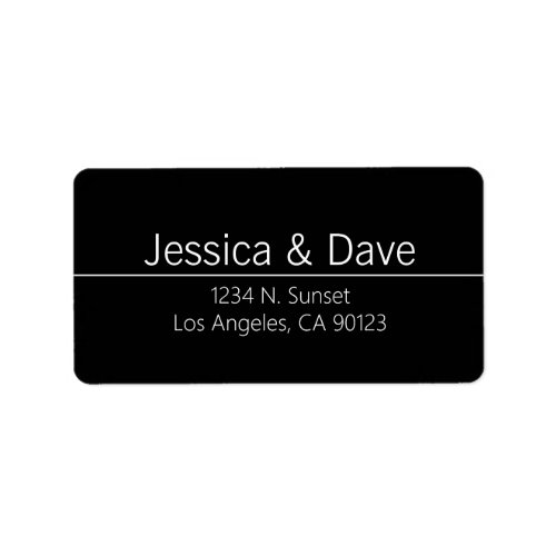 Simple Classy Black White Wedding Return Address Label
