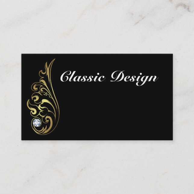 Simple Classy Business Card Gold Diamond Design (Front)