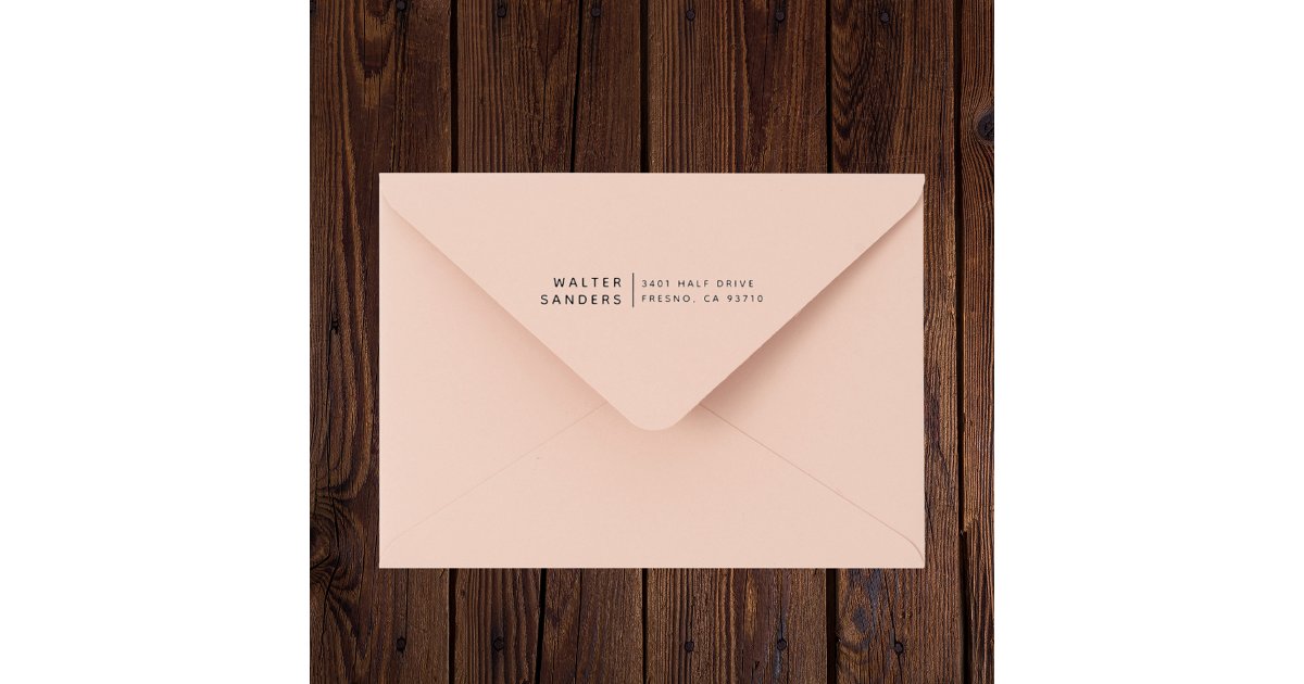 Simple Classy Custom Name & Return Address Rubber Stamp | Zazzle